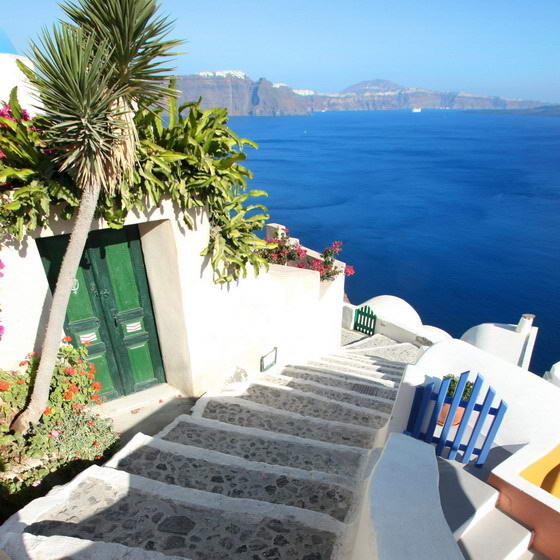 View of Santorini island, getting married in Greece
