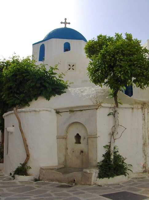 Paros Island. A Greek Church - cruise to the Greek islands