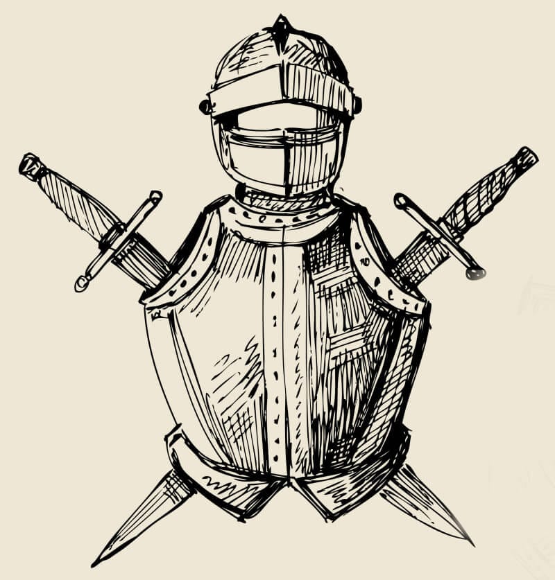 The old town of Corfu - armor drawing
