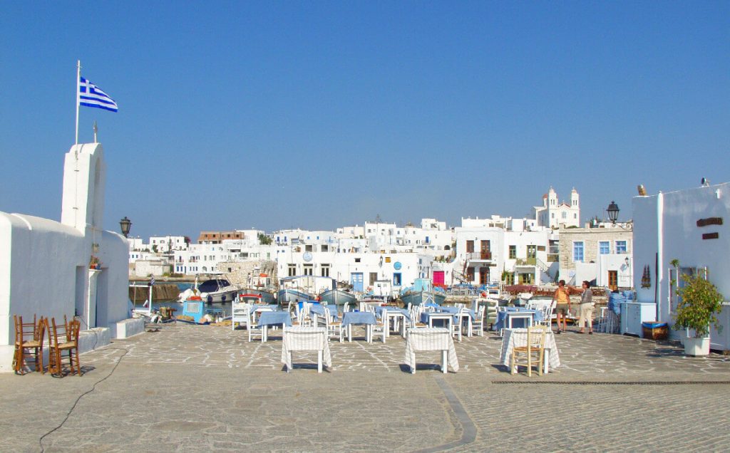 Naoussa fishing village. Yoga Cruise in Greece combined to Pilates.