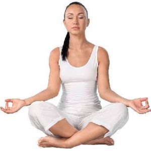 woman meditading in yoga position